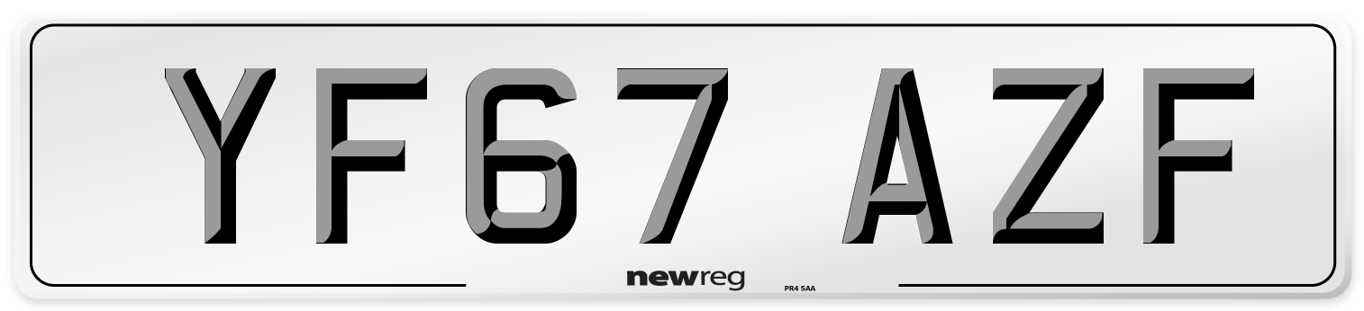 YF67 AZF Number Plate from New Reg